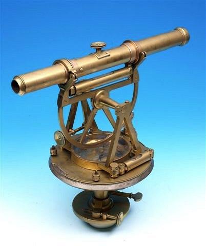 Appraisal: A TH CENTURY POLISHED-BRASS THEODOLITE dismantled signed on the horizontal