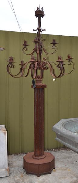 Appraisal: A PAIR OF FLOOR STANDING WROUGHT IRON TORCHERES each with