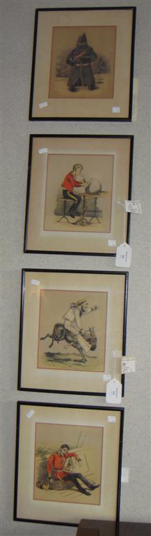 Appraisal: GROUP OF FOUR MILITARY PRINTS Print each x in Framed