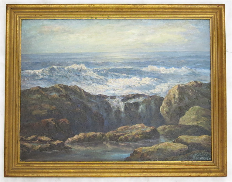 Appraisal: JACOBSEN OIL ON CANVAS BOARD American th century Seascape with