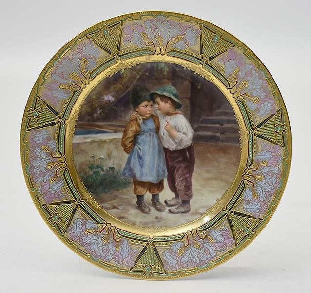 Appraisal: Royal Vienna cabinet plate Royal Vienna cabinet plate two children