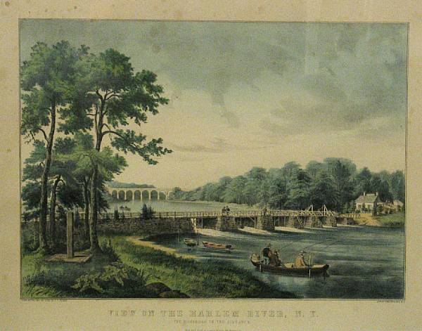 Appraisal: Currier amp Ives Publishers American View of the Harlem River