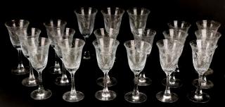 Appraisal: Set of Tiffin Chalfonte Crystal Water Goblets Tiffin Glass Company