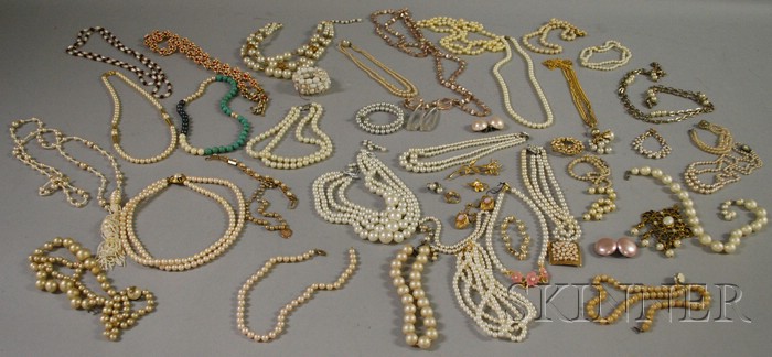 Appraisal: Large Group of Faux Pearl Costume Jewelry including pieces by