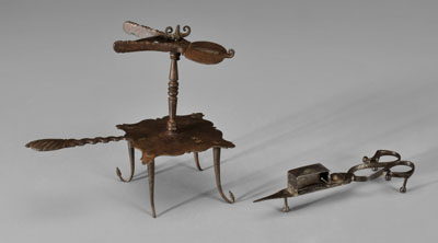 Appraisal: Wrought iron candle jack snuffer candle jack - in rust