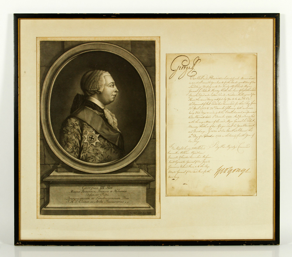 Appraisal: - George III Signature George III signature dated December framed