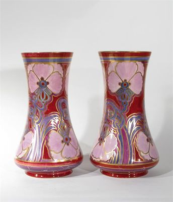 Appraisal: A pair of Gray's Pottery Gloria Lustre vases designed by