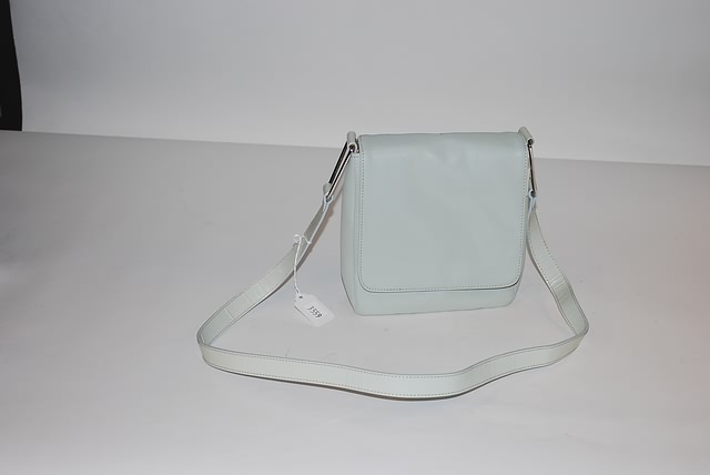 Appraisal: DKNY small green leather mailbag with front flap closure and