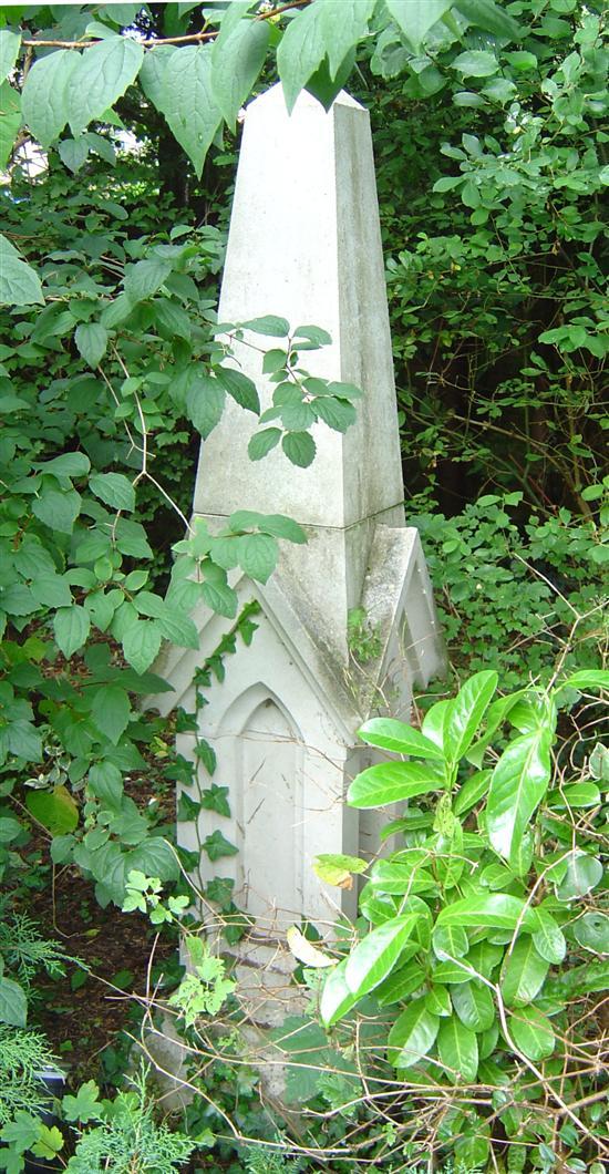 Appraisal: Composition garden obelisk h in