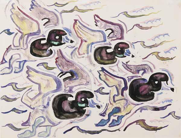 Appraisal: Walter Inglis Anderson American Mississippi - Flock of Ducks watercolor