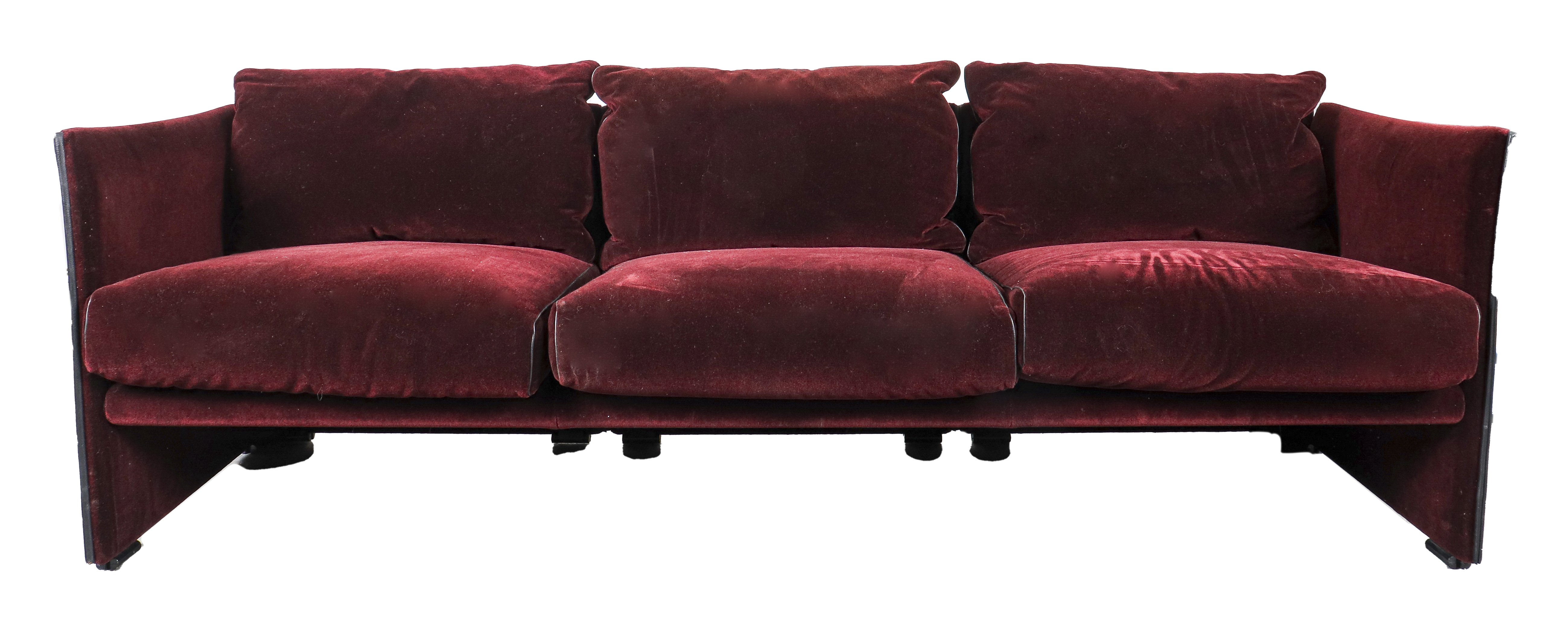 Appraisal: MARIO BELLINI CASSINA POSTMODERN VELVET SOFA Mario Bellini for Cassina