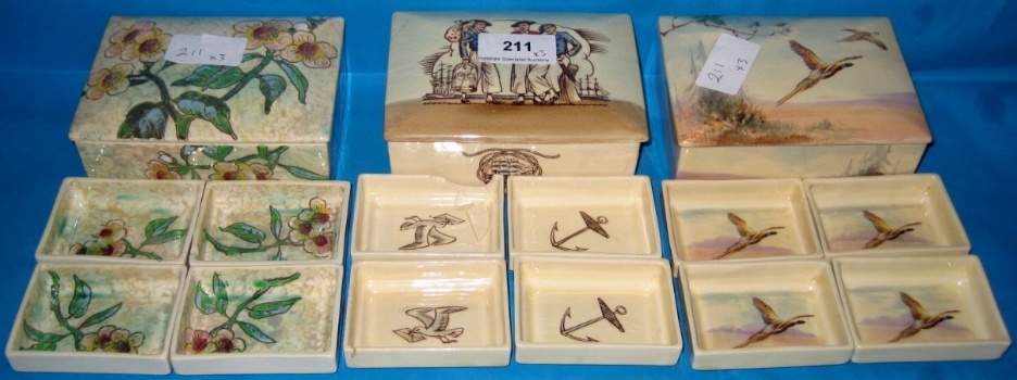 Appraisal: A Collection of Royal Doulton Series Ware Cigarette Bridge Box