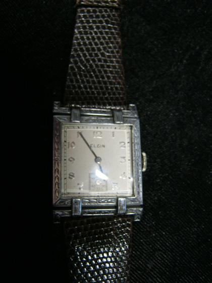 Appraisal: Gentleman's stainless steel wristwatchelgin th century