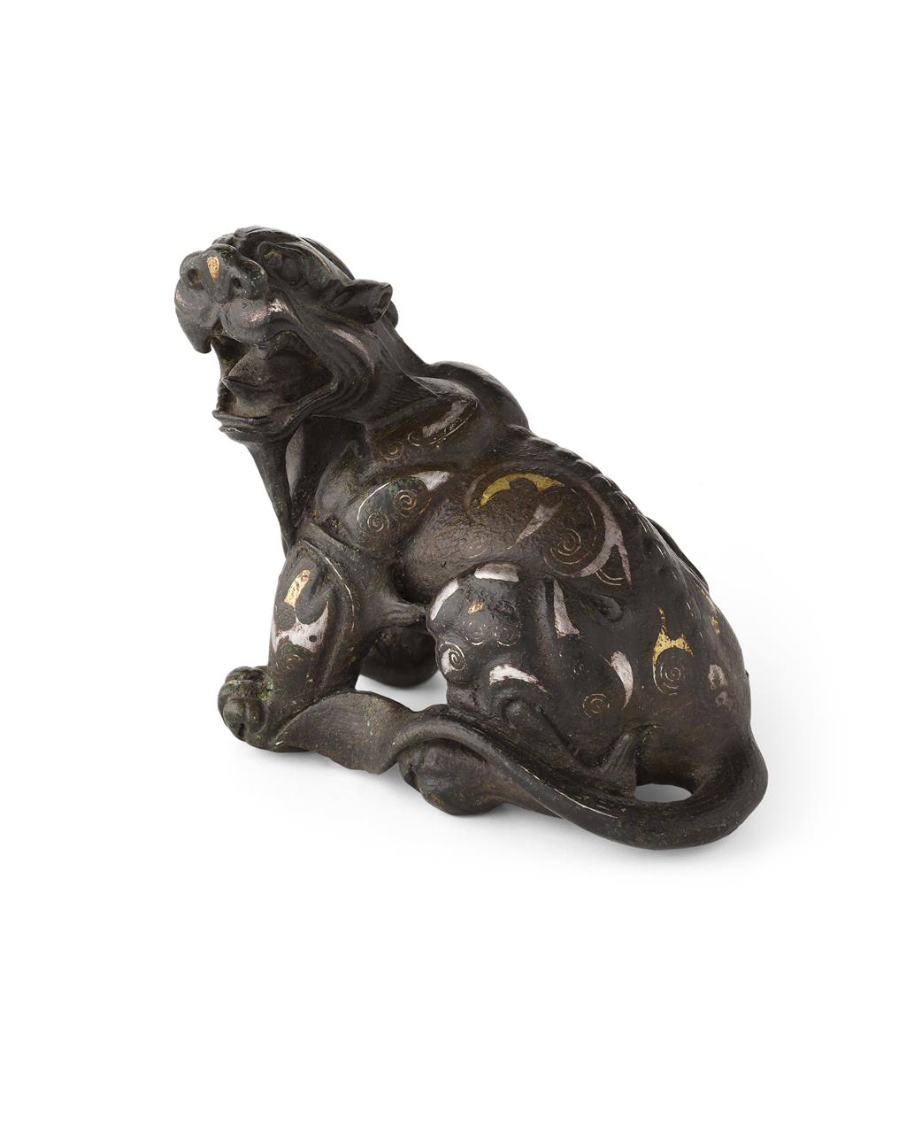 Appraisal: BRONZE FIGURE OF A MYTHICAL BEAST QING DYNASTY TH CENTURY