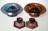 Appraisal: GROUP OF DAVIDSON'S CLOUD GLASS c comprising two rose bowls