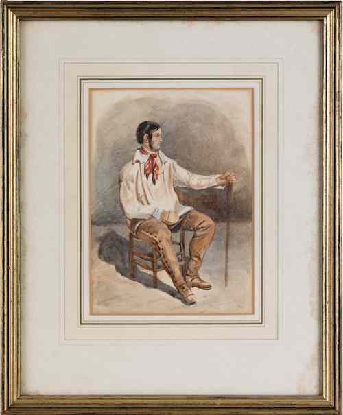 Appraisal: Attributed to Henry Barlow Carter British - watercolor of a