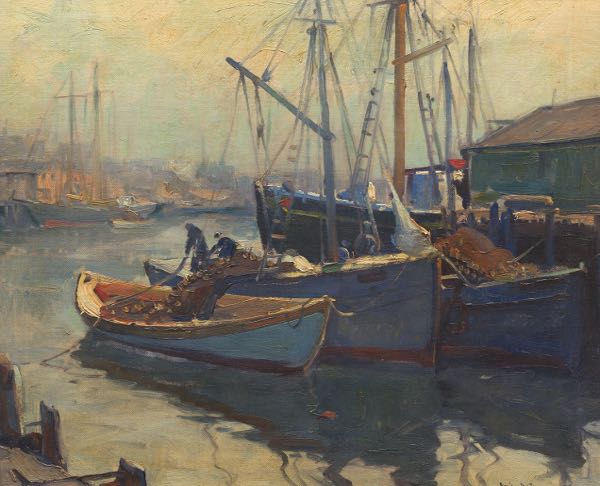 Appraisal: EMILE ALBERT GRUPPE AMERICAN - x image Gloucester Morning Harbor