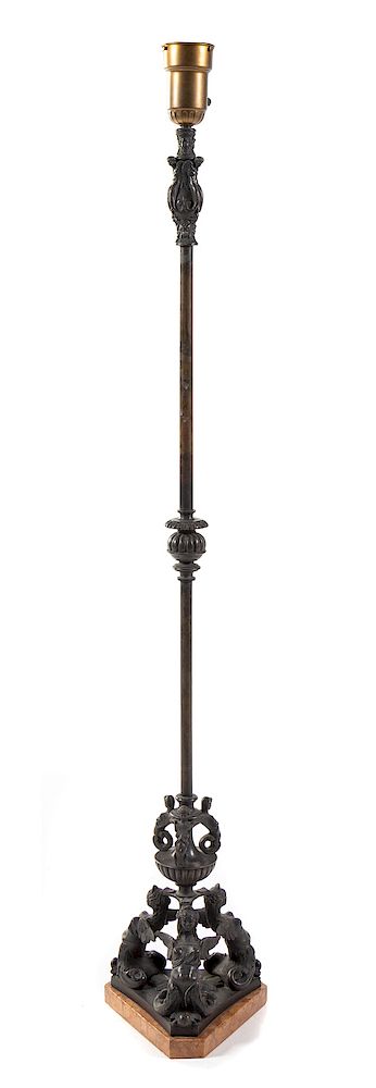 Appraisal: A Neoclassical Bronze Floor Lamp EARLY TH CE A Neoclassical