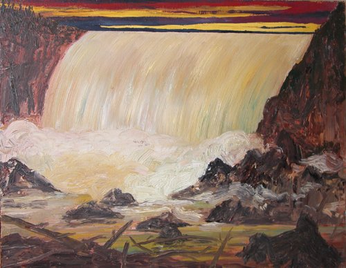 Appraisal: Wilderness Waterfall Artist Denney James American born Date - Medium