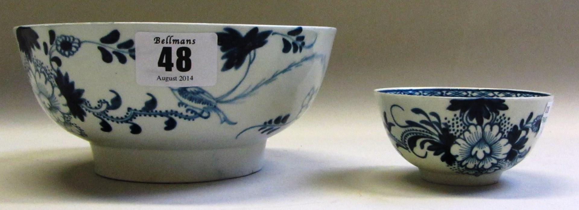 Appraisal: A Liverpool porcelain bowl late th century decorated in blue