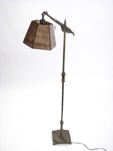 Appraisal: Art deco style floor lamp embossed cast metal base and