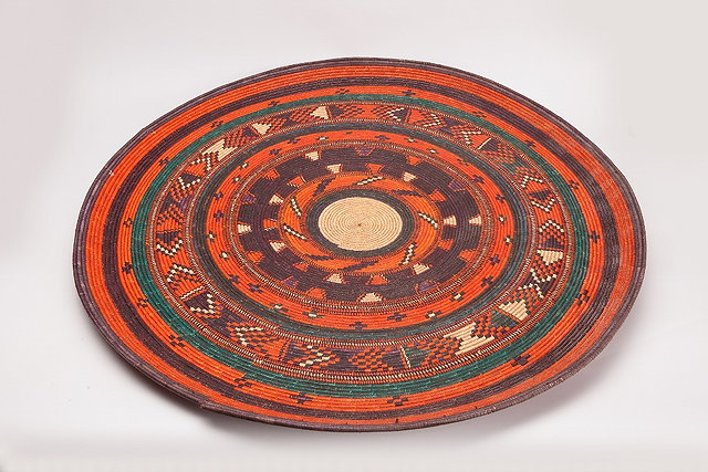 Appraisal: A WESTERN SUDAN DARFUR REGION WOVEN CIRCULAR FOOD COVER with