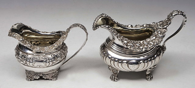 Appraisal: A GEORGE IV SILVER MILK JUG by John Watson Sheffield