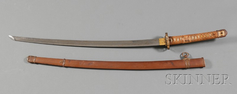 Appraisal: Two Japanese Swords WWII one with an armoury blade and