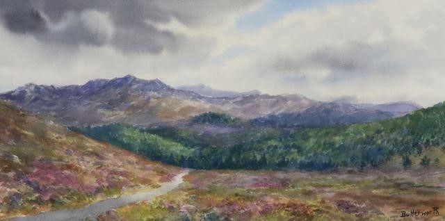 Appraisal: Framed watercolor painting on paper Scottish Highlands Landscape signed lower