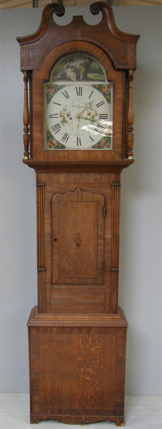 Appraisal: th century oak and mahogany long case clock by T