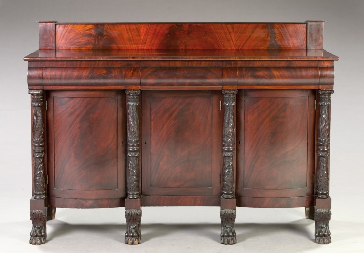 Appraisal: American Late Classical Mahogany Sideboard late th century the top