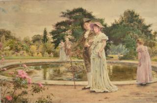 Appraisal: George Goodwin Kilburne watercolor George Goodwin Kilburne British - -