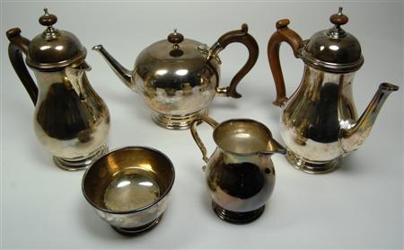 Appraisal: A modern five piece tea and coffee service London comprising