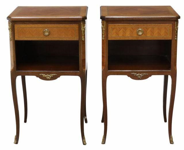 Appraisal: pair French Louis XVI style mahogany nightstands mid th c