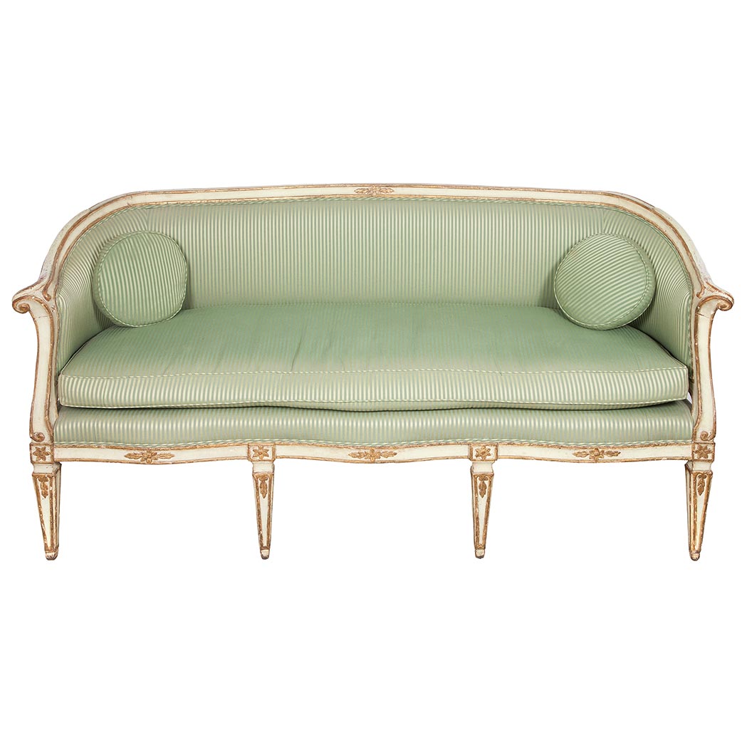 Appraisal: Italian Neoclassical Painted and Parcel Gilt Settee Late th century