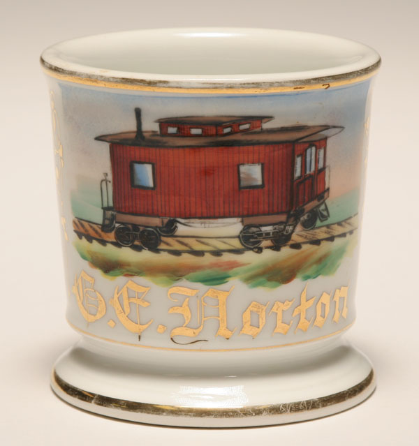 Appraisal: Occupational shaving mug Train Caboose Gilt trim Good condition minor