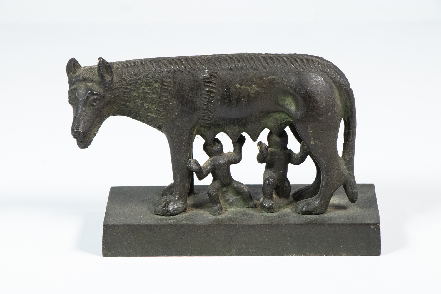 Appraisal: GRAND TOUR BRONZE FIGURE Italian Paperweight of Romulus and Remus