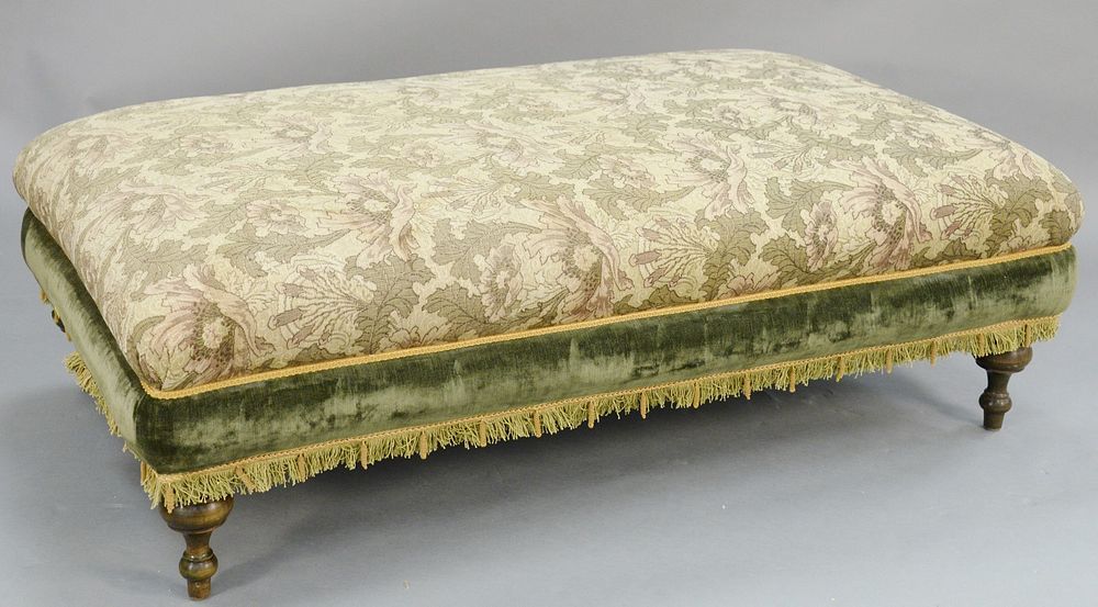 Appraisal: Tapestry upholstered large ottoman one tear ht in top x