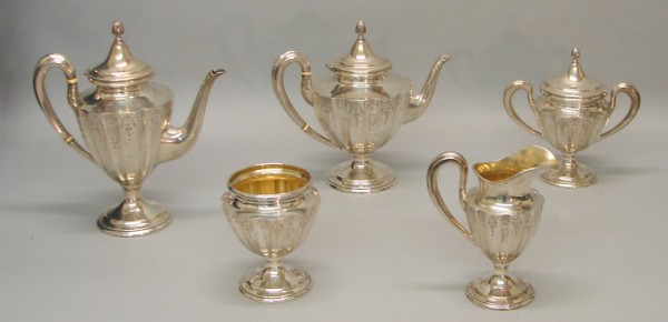 Appraisal: Set of five pieces by J Wagner Son New York