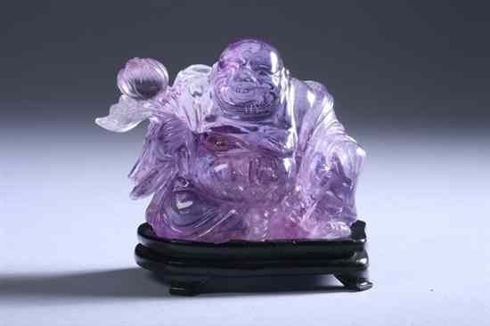 Appraisal: CHINESE AMETHYST FIGURE OF BUDDHA - in high