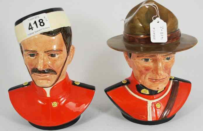 Appraisal: A pair of Royal Doulton Busts of Royal Canadian Mounted