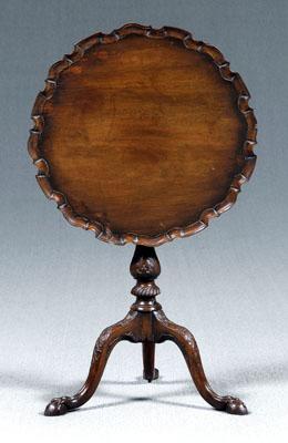 Appraisal: Chippendale piecrust candle stand mahogany with top tilting above baluster