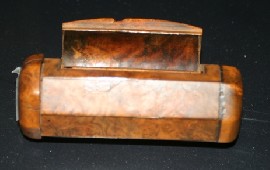 Appraisal: A th century English walnut snuff box of elongated hexagonal