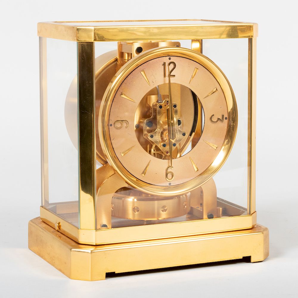 Appraisal: Le Coultre Brass Atmos Clock Swiss The works signed x