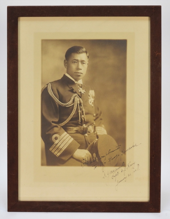 Appraisal: ISOROKU YAMAMOTO SIGNED PHOTOGRAPH United States Depicts Japanese Navy Captain