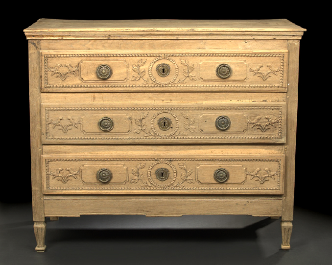 Appraisal: Louis XVI-Style Oak Commode second quarter th century the rectangular