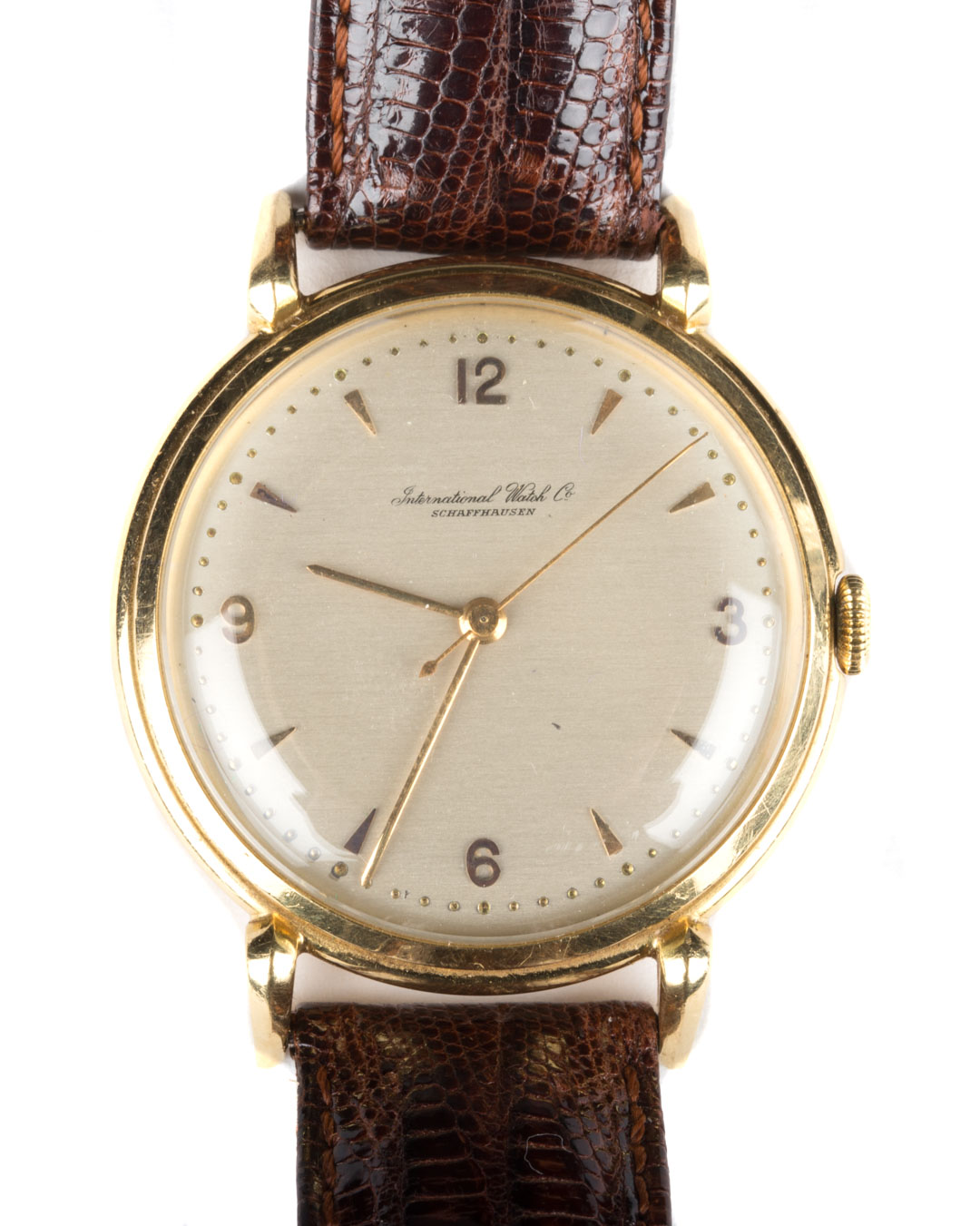 Appraisal: A Gentleman's IWC Schaffhausen Wristwatch K gold case and lugs