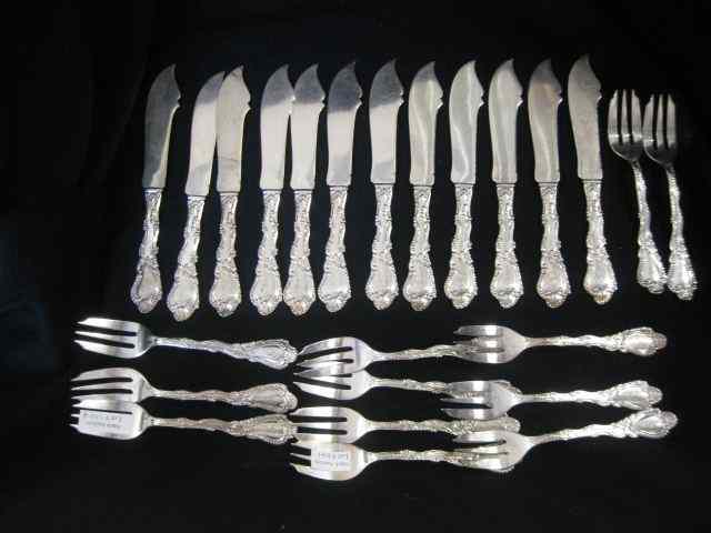 Appraisal: pc Victorian Silverplate Fish Set forks knives by Gorham