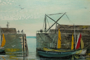 Appraisal: Nigel Hillard late th century- Harbour scene oil on board