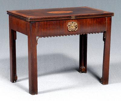 Appraisal: Very fine Chippendale architect's table highly inlaid mahogany top tilting